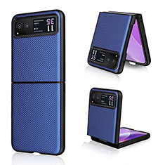 Funda Silicona Goma de Cuero Carcasa BY1 para Motorola Moto Razr 40 5G Azul