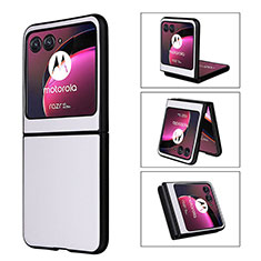 Funda Silicona Goma de Cuero Carcasa BY3 para Motorola Moto Razr 40 Ultra 5G Blanco