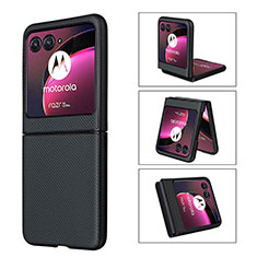 Funda Silicona Goma de Cuero Carcasa BY3 para Motorola Moto Razr 40 Ultra 5G Gris Oscuro