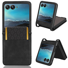 Funda Silicona Goma de Cuero Carcasa BY7 para Motorola Moto Razr 40 Ultra 5G Negro