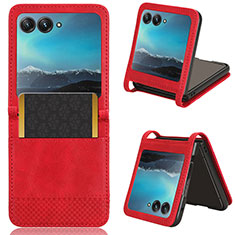 Funda Silicona Goma de Cuero Carcasa BY7 para Motorola Moto Razr 40 Ultra 5G Rojo