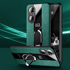 Funda Silicona Goma de Cuero Carcasa con Magnetico Anillo de dedo Soporte PB1 para Huawei Nova 9 SE Verde