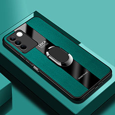 Funda Silicona Goma de Cuero Carcasa con Magnetico Anillo de dedo Soporte PB1 para Vivo V27 Pro 5G Verde