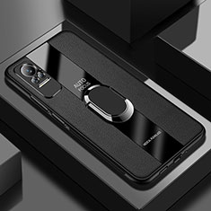 Funda Silicona Goma de Cuero Carcasa con Magnetico Anillo de dedo Soporte PB1 para Xiaomi Civi 1S 5G Negro