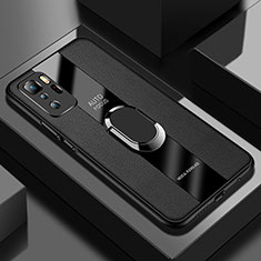 Funda Silicona Goma de Cuero Carcasa con Magnetico Anillo de dedo Soporte PB1 para Xiaomi Poco X3 GT 5G Negro