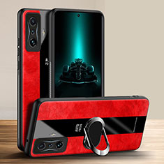 Funda Silicona Goma de Cuero Carcasa con Magnetico Anillo de dedo Soporte PB1 para Xiaomi Redmi K50 Gaming 5G Rojo