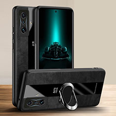 Funda Silicona Goma de Cuero Carcasa con Magnetico Anillo de dedo Soporte PB1 para Xiaomi Redmi K50 Gaming AMG F1 5G Negro