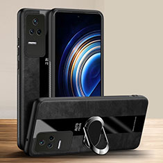 Funda Silicona Goma de Cuero Carcasa con Magnetico Anillo de dedo Soporte PB1 para Xiaomi Redmi K50 Pro 5G Negro