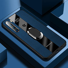 Funda Silicona Goma de Cuero Carcasa con Magnetico Anillo de dedo Soporte PB1 para Xiaomi Redmi Note 8 (2021) Azul