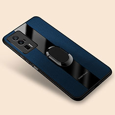 Funda Silicona Goma de Cuero Carcasa con Magnetico Anillo de dedo Soporte PB2 para Xiaomi Poco F5 Pro 5G Azul