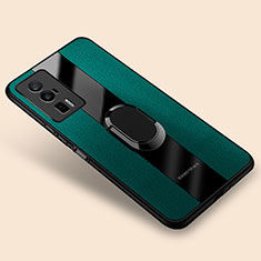 Funda Silicona Goma de Cuero Carcasa con Magnetico Anillo de dedo Soporte PB2 para Xiaomi Poco F5 Pro 5G Verde