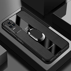 Funda Silicona Goma de Cuero Carcasa con Magnetico Anillo de dedo Soporte PB2 para Xiaomi Redmi K50 5G Negro