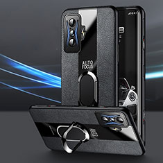Funda Silicona Goma de Cuero Carcasa con Magnetico Anillo de dedo Soporte PB3 para Xiaomi Poco F4 GT 5G Negro