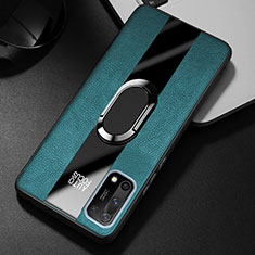 Funda Silicona Goma de Cuero Carcasa con Magnetico Anillo de dedo Soporte S01 para Oppo K7x 5G Verde