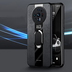Funda Silicona Goma de Cuero Carcasa con Magnetico Anillo de dedo Soporte S01 para Xiaomi Mi 12 Ultra 5G Negro