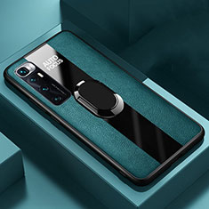 Funda Silicona Goma de Cuero Carcasa con Magnetico Anillo de dedo Soporte S02 para Xiaomi Mi 10 Ultra Verde