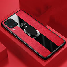 Funda Silicona Goma de Cuero Carcasa con Magnetico Anillo de dedo Soporte T01 para Huawei Nova 6 SE Rojo