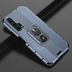 Funda Silicona Goma de Cuero Carcasa con Magnetico Anillo de dedo Soporte T02 para Huawei Honor 20 Pro Azul