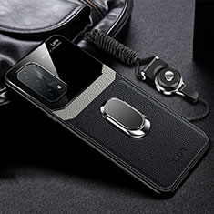 Funda Silicona Goma de Cuero Carcasa con Magnetico FL1 para Oppo A93 5G Negro