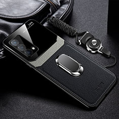 Funda Silicona Goma de Cuero Carcasa con Magnetico FL1 para Oppo K9 5G Negro