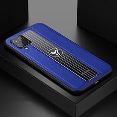 Funda Silicona Goma de Cuero Carcasa con Magnetico FL1 para Samsung Galaxy A12 Azul