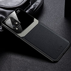 Funda Silicona Goma de Cuero Carcasa con Magnetico FL1 para Samsung Galaxy A22 4G Negro