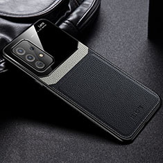 Funda Silicona Goma de Cuero Carcasa con Magnetico FL1 para Samsung Galaxy A52 4G Negro