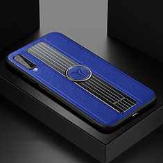 Funda Silicona Goma de Cuero Carcasa con Magnetico FL1 para Samsung Galaxy A70 Azul