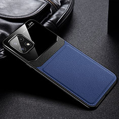 Funda Silicona Goma de Cuero Carcasa con Magnetico FL1 para Samsung Galaxy F42 5G Azul