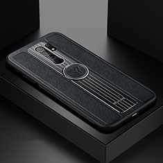 Funda Silicona Goma de Cuero Carcasa con Magnetico FL1 para Xiaomi Poco M2 Negro