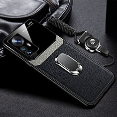 Funda Silicona Goma de Cuero Carcasa con Magnetico FL2 para Xiaomi Mi 12T Pro 5G Negro