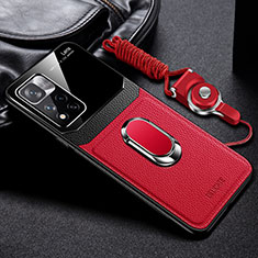 Funda Silicona Goma de Cuero Carcasa con Magnetico FL2 para Xiaomi Poco X4 NFC Rojo