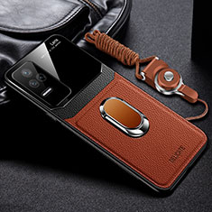 Funda Silicona Goma de Cuero Carcasa con Magnetico FL2 para Xiaomi Redmi K50 5G Marron