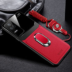 Funda Silicona Goma de Cuero Carcasa con Magnetico FL2 para Xiaomi Redmi K50 Pro 5G Rojo