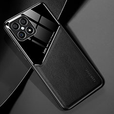 Funda Silicona Goma de Cuero Carcasa con Magnetico para Huawei Honor X8 4G Negro