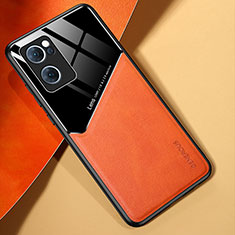 Funda Silicona Goma de Cuero Carcasa con Magnetico para OnePlus Nord CE 2 5G Naranja