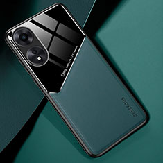 Funda Silicona Goma de Cuero Carcasa con Magnetico para Oppo A78 4G Verde