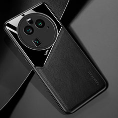 Funda Silicona Goma de Cuero Carcasa con Magnetico para Oppo Find X6 Pro 5G Negro