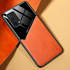 Funda Silicona Goma de Cuero Carcasa con Magnetico para Oppo K9 5G Naranja