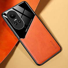 Funda Silicona Goma de Cuero Carcasa con Magnetico para Oppo Reno10 5G Naranja