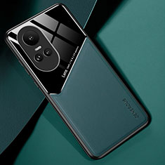 Funda Silicona Goma de Cuero Carcasa con Magnetico para Oppo Reno10 5G Verde