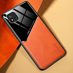 Funda Silicona Goma de Cuero Carcasa con Magnetico para Realme C20A Naranja