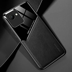 Funda Silicona Goma de Cuero Carcasa con Magnetico para Realme C30 Negro