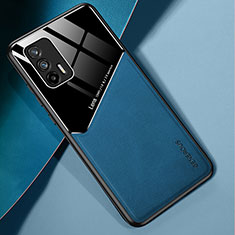 Funda Silicona Goma de Cuero Carcasa con Magnetico para Realme GT 5G Azul