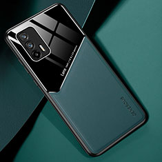 Funda Silicona Goma de Cuero Carcasa con Magnetico para Realme GT 5G Verde