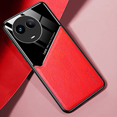 Funda Silicona Goma de Cuero Carcasa con Magnetico para Realme Narzo 60x 5G Rojo