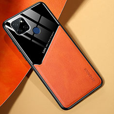 Funda Silicona Goma de Cuero Carcasa con Magnetico para Realme Q2i 5G Naranja