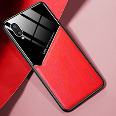 Funda Silicona Goma de Cuero Carcasa con Magnetico para Samsung Galaxy A02 Rojo