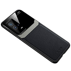 Funda Silicona Goma de Cuero Carcasa con Magnetico para Vivo iQOO 8 5G Negro