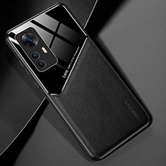 Funda Silicona Goma de Cuero Carcasa con Magnetico para Xiaomi Mi 12T 5G Negro